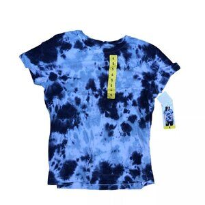 DANSKIN Tie Dye Shirt Women's MEDIUM Blue Short Sleeve Athleisure Gym To…​